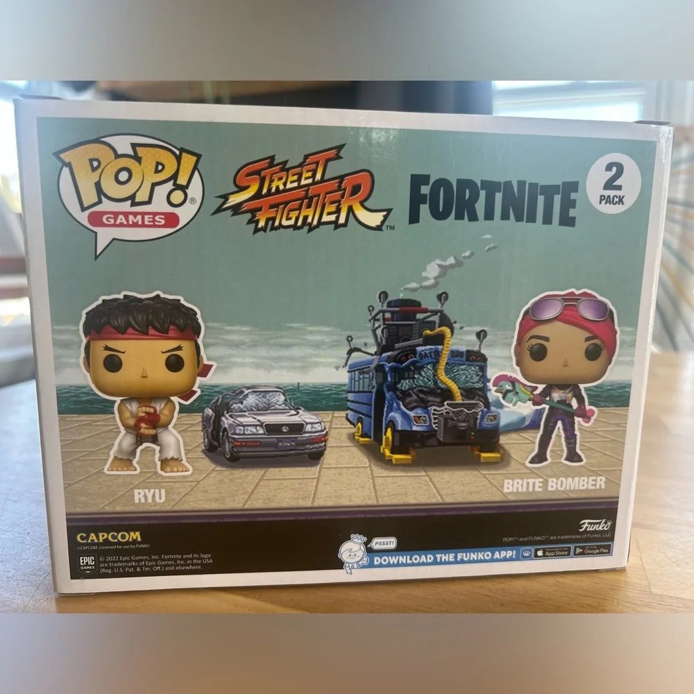 Funko Pop Games Ryu & Brite Bomber 2 Pack Street Fighter Fortnite Vinyl Figures - Picture 2 of 2